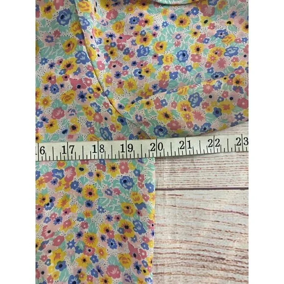 Vintage 1990's Joy Gordon Women's Light Bright Floral Dress - 12 - Picture 7 of 11